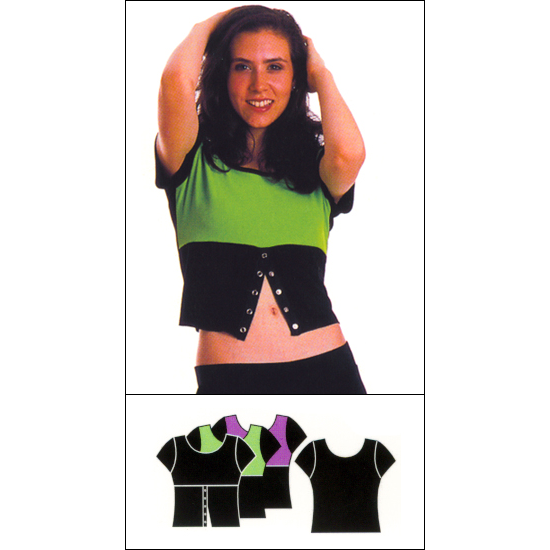 Snap Front Cap Sleeve Pullover Style #: 8250. Cap Sleeve pullover top features a snap front opening.****ITEM IS  FINAL SALE***