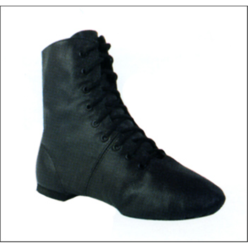 black leather jazz boots